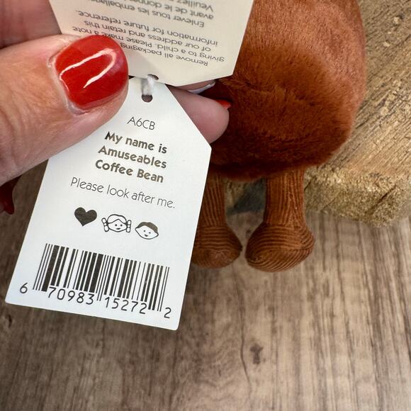 Jellycat COFFEE BEAN Jellycat Amuseables New FAST SHIP Authentic - Picture 8 of 8